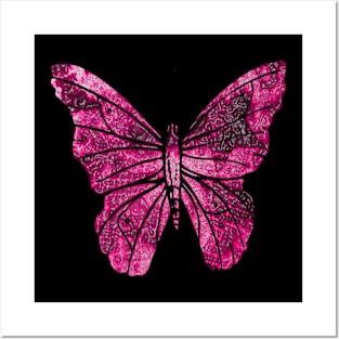 Pink Butterfly Posters and Art